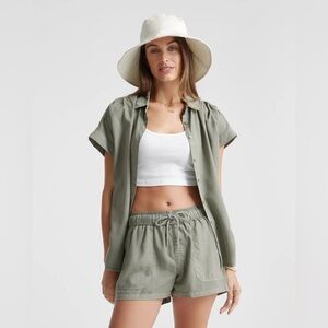 Quince Vintage Wash Tencel Camp Shirt - S